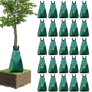 25 Pack 20 Gallon Tree Watering Bags Heavy Duty Slow Release Irrigation Bags for Trees, Reusable Tree Gator Bags for Watering Trees, Durable PVC Tree Water Bags with 5-8 Hour Drip Release Time