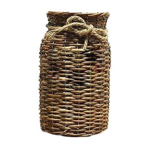 POPGRAT Wicker Vase for Decor, 12'' Wood Basket Vases Brown Rustic Farmhouse Country Style Flower Holder for Living Room Pampas Grass, Dried Branches, Table Centerpieces 