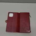 XcaseBar for iPhone 15 6.1" Wallet case with Zipper Credit Card Holder RFID Blocking,Flip Folio Book PU Leather Shockproof Strap Protective Cover Women Men for Apple 15 Phone case Wine Red