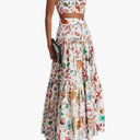 ksotutm 2 Piece Skirt Sets for Women Animal Printed Halter Top High Waist Maxi Skirt Women's Fashion Vacation Outfits, Size -M