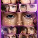 3 x Face Glitter Freckles Makeup Patches Gold Glitter Freckles Face Tattoo 9 Style Set Speckles Sparkle Freckle Temporary Tattoo Beauty Face Freckles Waterproof Faux Fake Freckle for Music Party Makeup