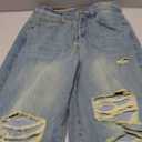 THUNDER STAR Womens High Waisted Wide Leg Jeans Stretchy Distressed Denim Pants (Blue, S)