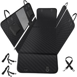 Vailge 6 in 1 Car Seat Cover for Back Seat, 60/40 Split, 100% Waterproof with Mesh Window, Scratch Prevent Anti-slip Dog Hammock, Standard