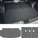 Trunk Mat & Backrest Mat Compatible with 2020-2024 2025 Hyundai Palisade - Custom Fit PU Leather Cargo Liner and Rear Backrest Protector - All Weather Cargo Mats Waterproof Anti-Slip Easy to Clean