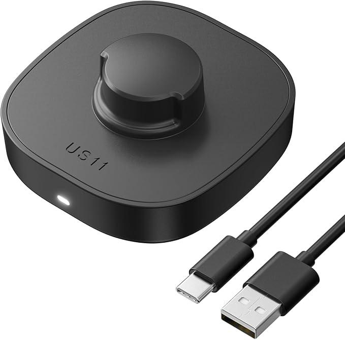 Compatible with Ring Gen3 Charger Size 11, Fast and Safe Charging Dock with USB-C Cable, Travel-Friendly Design for Ring (Black)