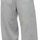 Men's Baggy Sweatpants Heavyweight Fleece Wide Leg Drawstring Sweat Pants,Casual Lounge Joggers with Pockets Slacks (Gray, XL)