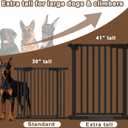 41" Extra Tall Baby Gate for Big Dog No Jumping Over, 30-32.6" Wide Pet Safety Gate Indoor for Doorways No Drilling,Auto Close Child Puppy Gates for Stairways Pressure Mounted (Black)