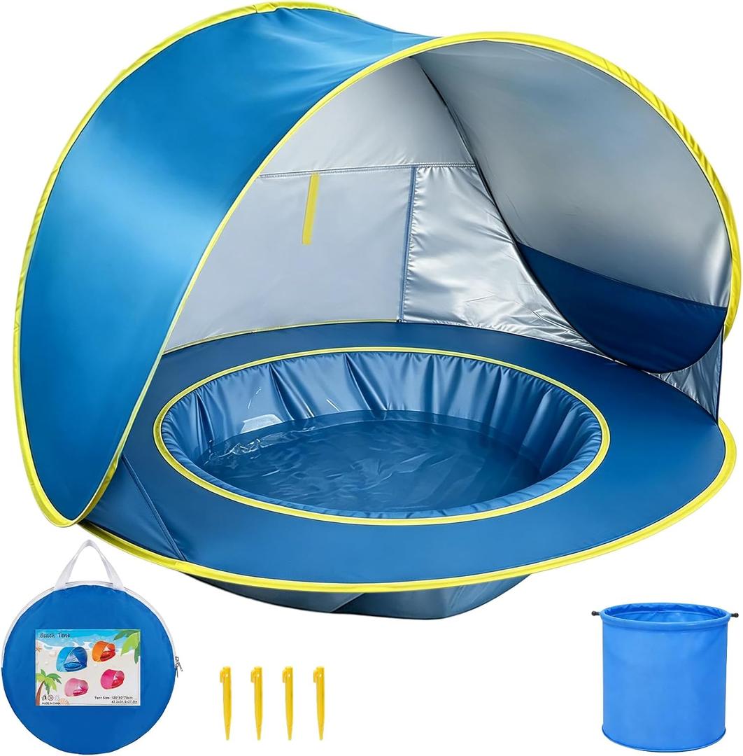 Baby Beach Tent Pop Up with Pool Portable Toddler Sun Shade for Beach