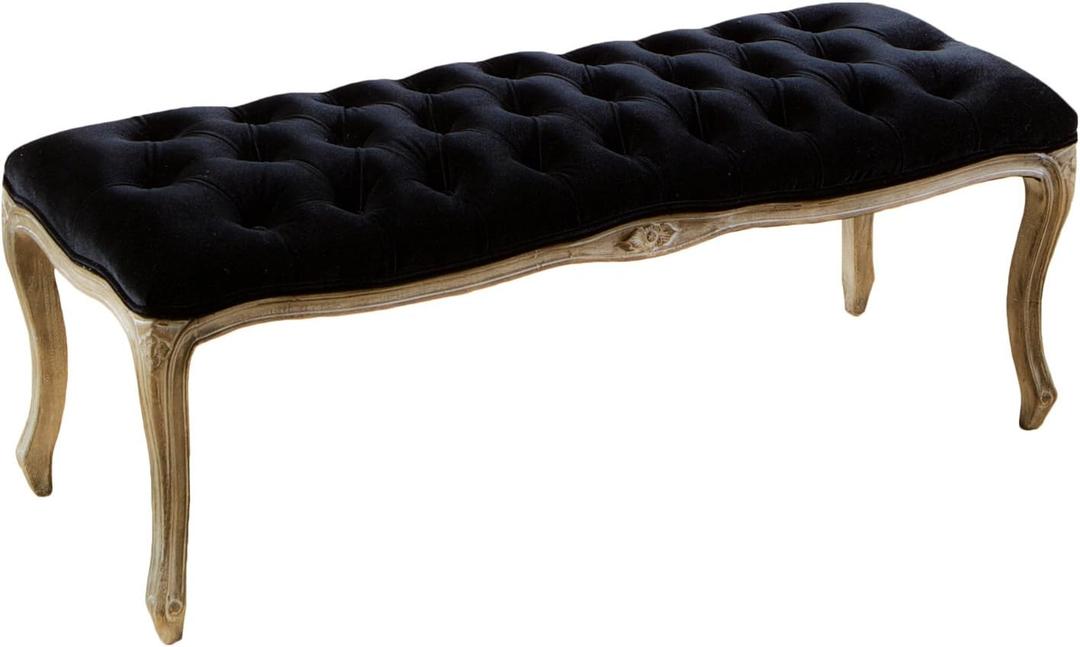 Christopher Knight Home Tassia Tufted Velvet Bench, Black