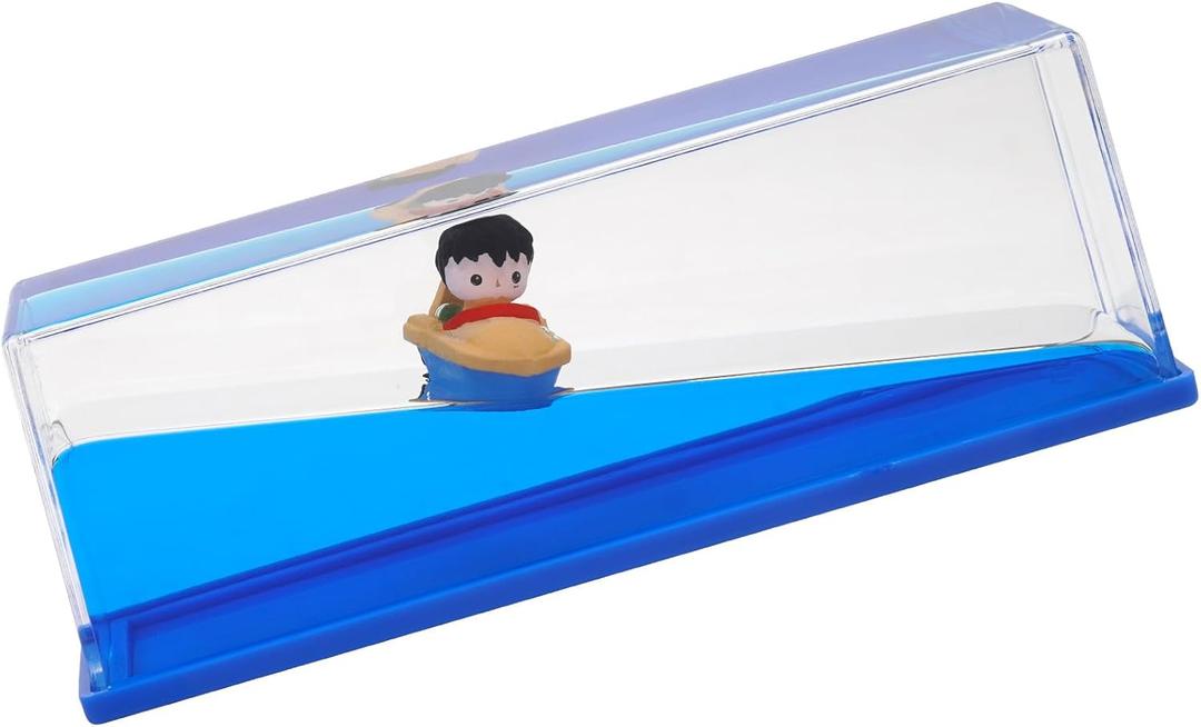 Anime Figure Merch Unsinkable Ship Model Pirate Boat in a Bottle BoxNon Sinking Acrylic Cruise Ship Fluid Drift Bottle Desk for Decor Ornament Fans Gifts (A)