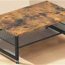 ECOLOVI 2-Tier Computer Monitor Stand Riser, Desk Organizer for Monitor, Printer & Laptop Stand, Desktop Workspace Organizers for Office Supplies(Brown)