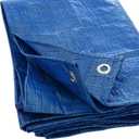 Tarp Cover Blue, 2-Pack Heavy Duty Waterproof, Great for Tarpaulin Canopy Tent, Boat, RV Or Pool Cover!!! (6X8, Heavy Duty) (Blue-lightweight Protection)