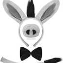 Spooktacular Creations Halloween Animal Ears and Tail, Donkey Mouse Ears Costume Accessory Set Kids Adult