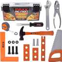 Sunny Days Entertainment Maxx Action 18 Piece Deluxe Tool Box – Construction Playset with Tape Measure and More Tools | Pretend Play Toy Set for Kids