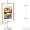 Wndyspup Tabletop Picture Frame Stand, Adjustable Table Easel Stand Up to 25.6", Metal Table Top Easel & Picture Stands for Display, Photo Frames, Artwork, Canvas & Certificates - Black Frame Holder Stand for Tabletop Display (White)
