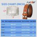 SUOSDEY Western Genuine Leather Belt with Silver Bull Embossed Buckle for Men,Cowboy Engraved Belts for Jeans,1.5" Width (Fits 30"-34" Waist, Brown)