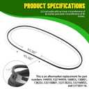 TonGass 144959 532144959 Lawn Mower Deck Belt 1/2" x 95" Compatible with Craftsman LT1000 LT2000 LT3000 42" Lawn Mower Part Numbers 160855, 130801, 138255, 24690, 532138255, 144959D