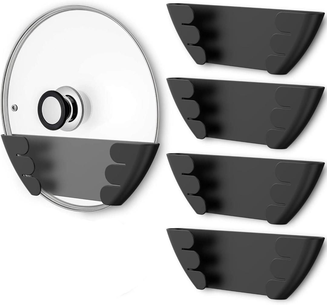Universal Pot Lid Organizer for Cabinet - Upgraded Patented Niceyos 4 Pack