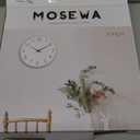 Mosewa Wall Clock Battery Operated 8 Inch White Silent Non Ticking Simple Minimalist Wooden Decorative for Kitchen Bathroom Bedroom Living Room Office