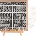 HOMSFOU Wooden Felt Letter Board Set Double-Sided 10x10 Inch Message Board for Baby Shower Birthday Wedding Includes Changeable Letters for DIY Home Decor and Milestone Memory Display (Grey)