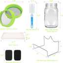 Lulonpon Sprouting Kit, 2 Sprouting Jar Kits, Wide Mouth Quart Mason Jars with Stainless Steel Screen Sprout Lids,1000ml Sprouts Growing Kit, Seed Sprouter Set for Growing Broccoli, Bean, Alfalfa