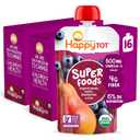 Happy Tot Organics Stage 4 Baby Food Pouches, Gluten Free, Vegan Snack, SuperFoods Fruit & Veggie Puree, Pears, Blueberries, Beets & Chia, 4.22 Ounce (Pack of 16), BBD: JULY 30, 2026