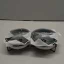 GDCZ Ceramics Raised Cat Bowls with Heighten Metal Stand,15 Ounces (Grey)