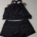 Yonique Two Piece Tankini Bathing Suits T-Back Blouson Swim Tops with Boy Shorts Women Swimsuits Sporty Swimwear (X-Large, Red)