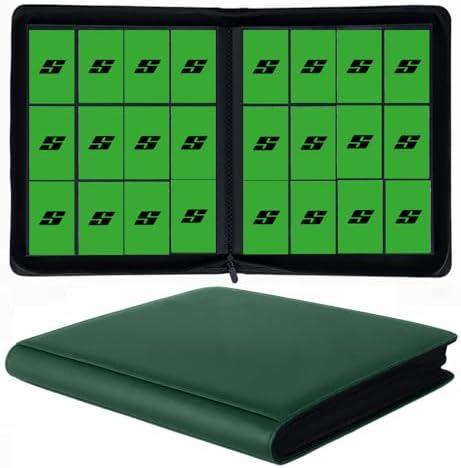 12 Pocket 720 Pockets Trading Card Binder, Ringless Side Loading Card Holder Album, Trading Card Album Fit for YuGiOh, MTG, TCG, Game, Sports, Business Cards (Green)