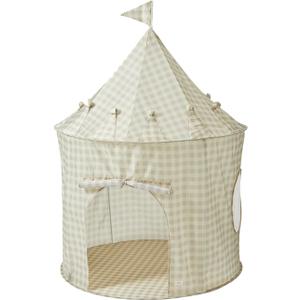 3 Sprouts Kids Play Tent - Sustainable Recycled Fabric  Fun Spacious Childs Playhouse for Indoor Games for Boys & Girls - Durable Fort Pop Up House for Toddlers & Children Age 3-10 - Gingham Beige
