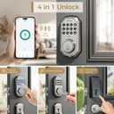 Keyless Entry Door Lock with 2 Handle Smart Deadbolt, App Control, 100-Code Keypad, One-Time Passcode, Auto Lock & Anti-Peep, Easy Installation for Front Door(Silver+Handle)