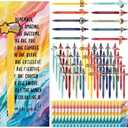 Sayglossy 60 Set Appreciation Gifts Rainbow Inspirational Pens Bookmarks | Positive Messages for Teacher Employee Staff Nurse Coworkers, Multicolor Ballpoint Pens, Back to School Thank You Gift