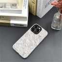 DAIZAG Case for iPhone 16 Pro Max,White Floral Lace Full-Body Design Hybrid Dual Protection Soft TPU Hard PC Shockproof Scratch-Resistant Protective Cover Phone Case for Men Women