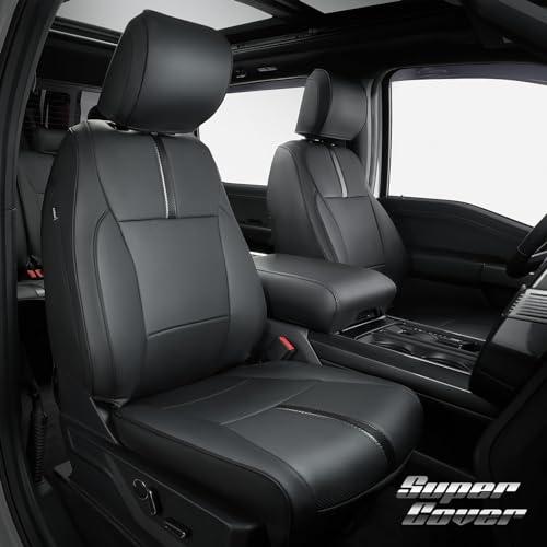 Super Cover® for Ford F150 Seat Covers,for 2015-2023 2024 2025 for F150 Leather Truck Seat Cover,for F150 Accessories 2016 2017 2018 2019 2020 2021 2022,Only Fit for XL/XLT 1st Row Bucket Seat