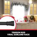 Kenney Rogers Twist & Fit Tension Window Curtain Rod, No Tools Installation, 5/8" Diameter, Adjustable 4884", Black