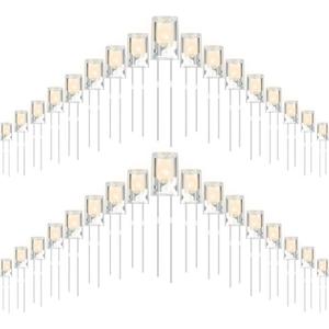 Mudder 180 Pcs LED 5mm Valentine String Lights Replacement Bulbs Energy Efficient LED Halloween Wire Light Connectable Home Decor for Christmas Festival Patio Garden Wedding Holiday (Warm White)