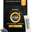 OxyEnergy Max Pump Stim-Free Pre Workout Powder for Men & Women, Nitric Oxide Booster, Grape Flavor, 30 Stick Packs Blood Flow & Energy with L-Citrulline, Beta Alanine, Creatine, BBD: 02/2027