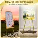 57" Heavy Duty Gold Easel Stand for Wedding Signs Holds up to 50 lbs Metal Floor Easel for Welcome Sign, Seating Chart, Art & Mirrors Quick 5-Min Assembly, Adjustable Display Stand, 57in