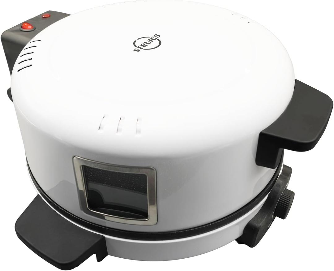 12" Electric Pizza Oven-Countertop Pizza Maker with Temperatures Control, Perfect for Pizzas/Pancake/Quesadillas/Cookies (White)