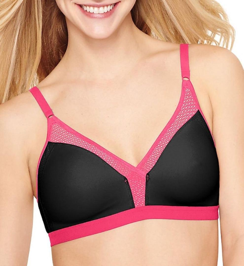 Hanes Women's X-Temp Mesh Wirefree Convertible Bra MHG506 (Black, XXL)