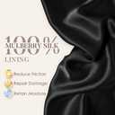 LULUSILK 100% Mulberry Silk Bonnet for Sleeping Women and Men, No More Frizzy Tangled Hair, Real Silk Sleep Cap for Curly Hair, Black, Pack of 1