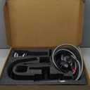 Bathroom Sink Faucet with Pull Down Sprayer, Matte Black Single Handle Pull Out Faucet with Pop-Up Drain, 1 or 3 Hole Laundry Bar Basin Faucet with Deck Plate, KBL-7002B-CL2