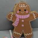 Gueevin Christmas Gingerbread Piata Christmas Party Decorations Pink Cute Gingerbread Man Piata Pull String with Stick Blindfold for Winter Xmas Holiday Party Game Festival Gift Favor Supplies