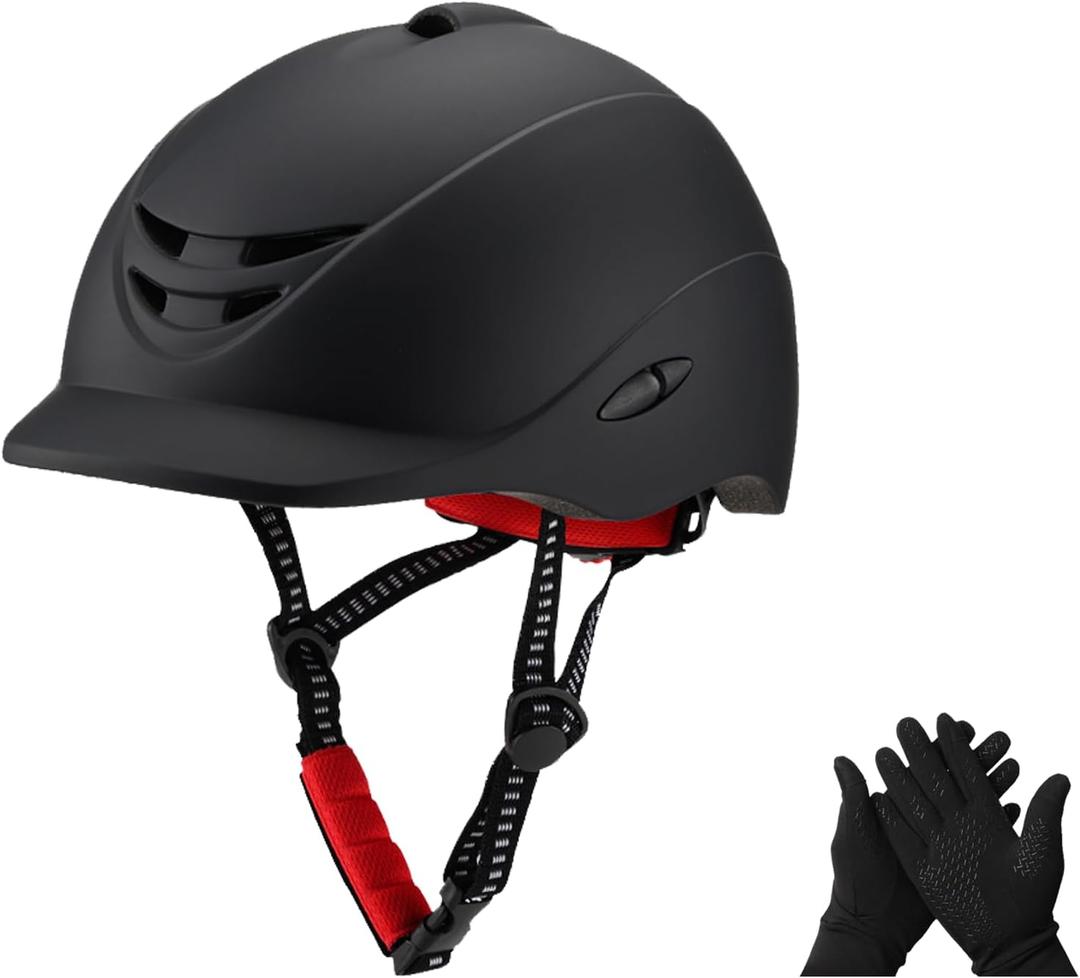 Equestrian Helmets, Gloves for Horseback Riding, Training Safety Gear, Riding Helmet Suit for Youth, Women, Man, Adult (Large)