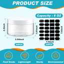 Dandat 24 Pcs 8 oz Plastic Jar Container with Lid and Label Refillable Empty Round Clear with White PET Cosmetic Sample Slime Containers for Lotion, Cream, Ointment, Body Butter, Makeup Travel Storage