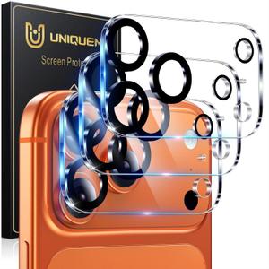 UniqueMe Compatible for 3 Pack iPhone 17 Pro Camera Lens Protector - [Drop Protection] 9H Tempered Glass Camera Cover Screen [Update New Version]Not for 17 Pro Max (Transparent)