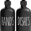 MOMEEMO Soap Dispenser Set 2 Pack, Contains Dish and Hand Soap Dispenser, Perfect for Black Kitchen Decor (Black)