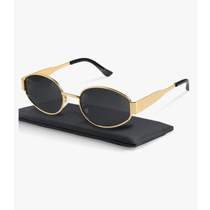 livho 2025 Trendy Oval Sunglasses - Stylish Polarized Shades for Everyday - Retro Metal Frames