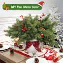 Artgar 6 Pcs Christmas Pine Branches  18" Realistic Artificial Greenery Pine Stems - Real Touch Faux Cedar Picks for Vase, DIY Garland Wreath Home Indoor Outdoor Xmas Decorations