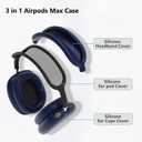 Cover Compatible with AirPods Max, Apple AirPod Max Ear Pad, Ear Cups and Headband Cover 3 in 1, Anti-Scratch Soft Silicone Headphone Accessories, Blue